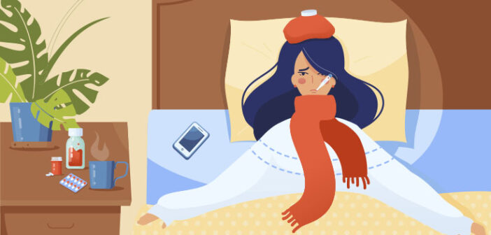 Kvinde med influenza